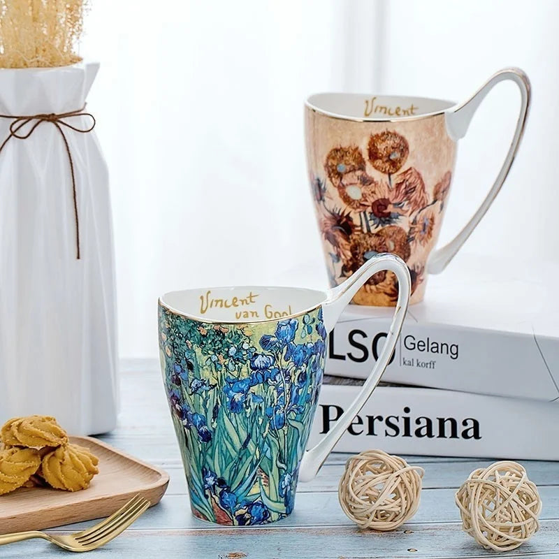 Taverna da Ilsa I Van Gogh Famous Oil Painting Series Work Of Art Retro Literary Coffee Tea Mug Ultra-large Capacity Bone China Breakfast Milk Cup Mug Taverna da Ilsa 