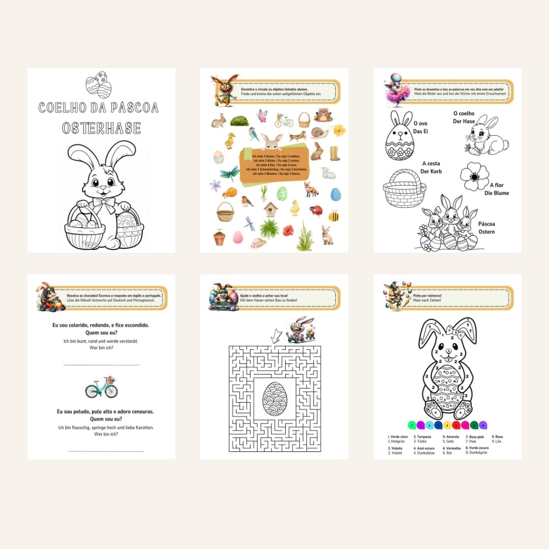 Bilingual Brazilian Portuguese / German I Na Toca dos Idiomas: Digital Activity Book Caipora Books 